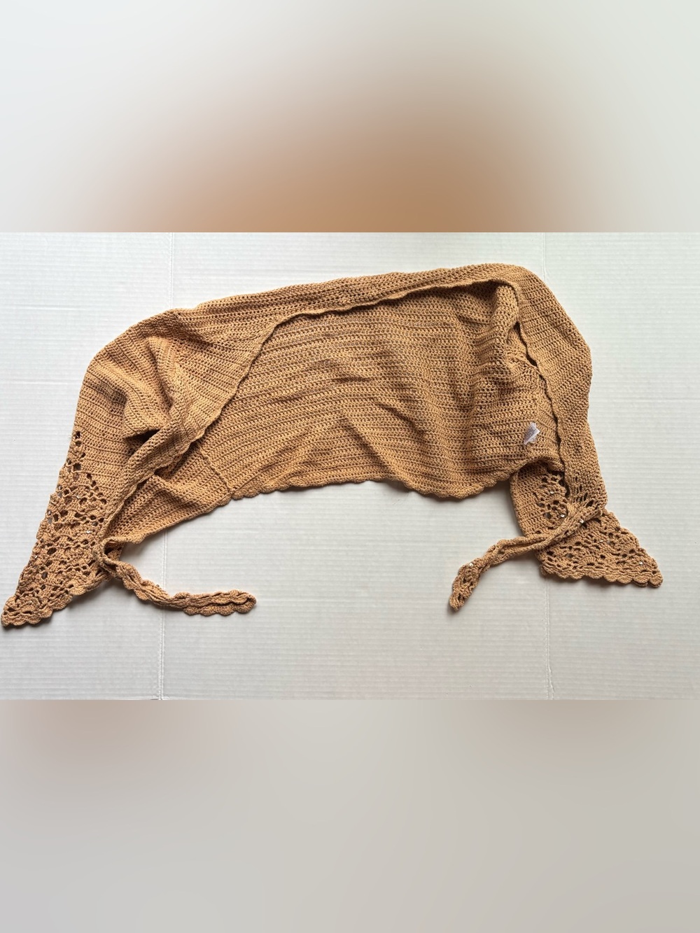 Guess Crocheted Tie-Front Cropped bolero Cardigan sequin bell sleeves boho Y2K - Picture 5 of 9